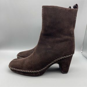 Linea Paolo Boots‎ Women’s Size 6 M Brown 3.25” Heel Zip Up Pull On